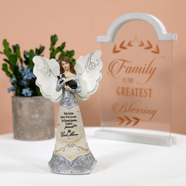Pavilion Gift Company Cat Mom 6" Angel Holding Cat