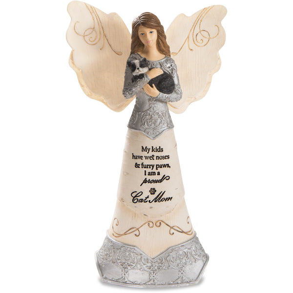 pavilion gift company Cat Mom 6" Angel Holding Cat