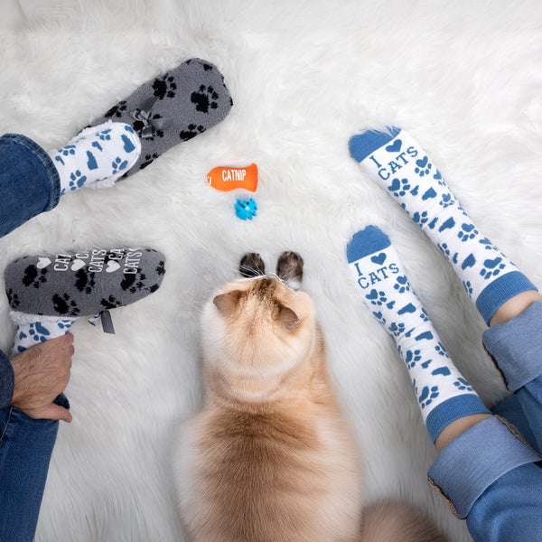 Pavilion Gift Company Cats Slipper Sock Gift Set