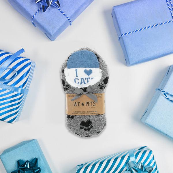 Pavilion Gift Company Cats Slipper Sock Gift Set