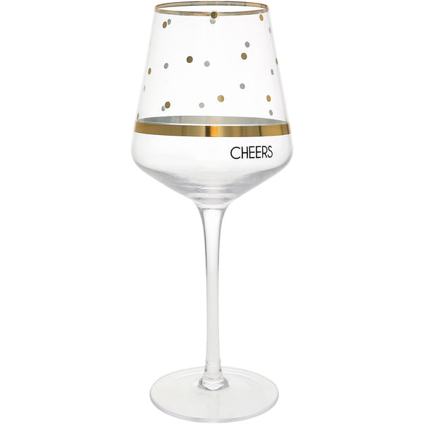pavilion gift company Cheers Dots 17 oz Wine Glass