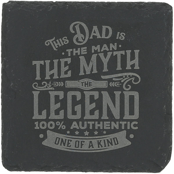 pavilion gift company Dad 4" Slate Coaster