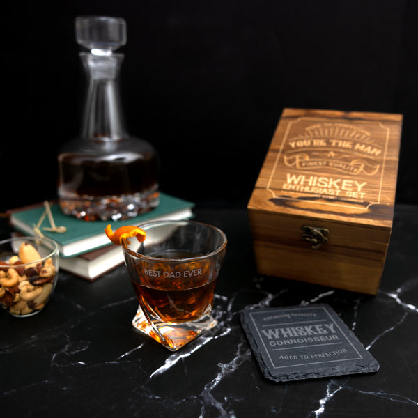 Pavilion Gift Company Dad Rocks Glass Gift Box