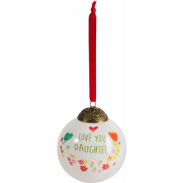 pavilion gift company Daughter 80mm Glass Ornament