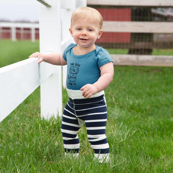 Pavilion Gift Company Dog 6-12 Months Blue Onesie