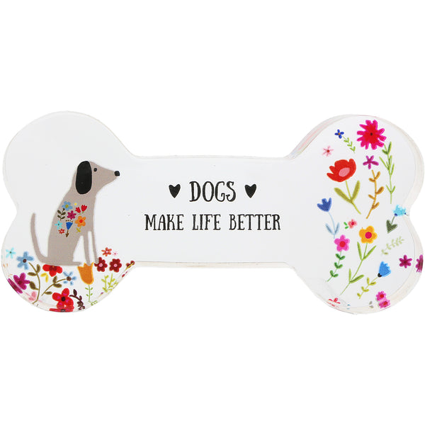 pavilion gift company Dogs 5.5" Acrylic Bone Plaque