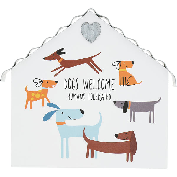 pavilion gift company Dogs Welcome 6" MDF Plaque