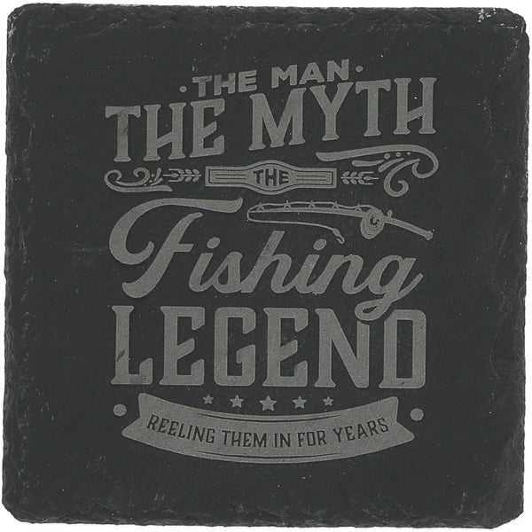pavilion gift company Fishing 4" Slate Coaster