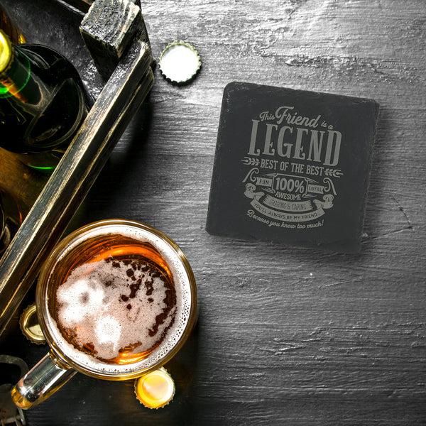Pavilion Gift Company Friend 4" Slate Coaster