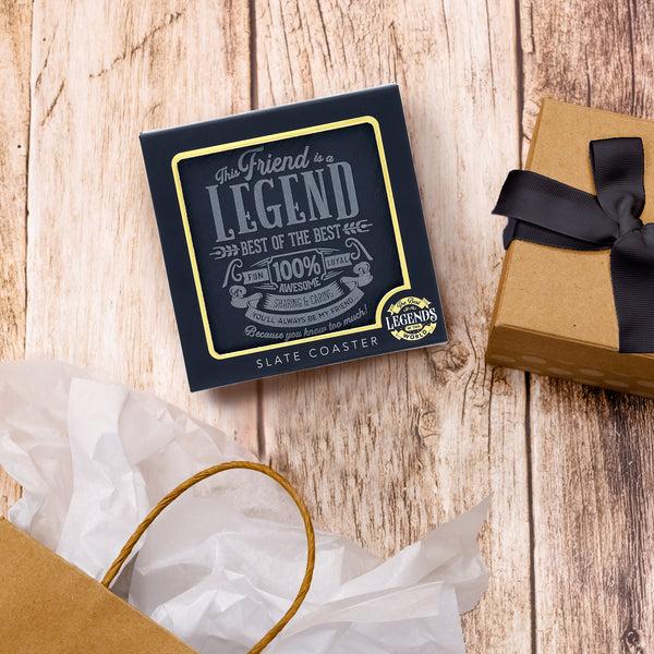 Pavilion Gift Company Friend 4" Slate Coaster