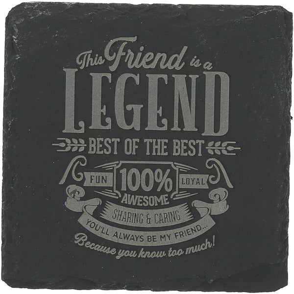 pavilion gift company Friend 4" Slate Coaster