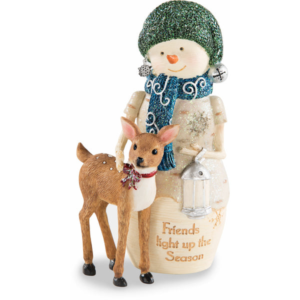 pavilion gift company Friends 5" Snowman with Deer