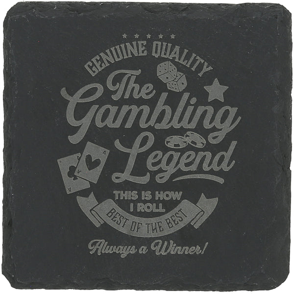 pavilion gift company Gambling 4" Slate Coaster