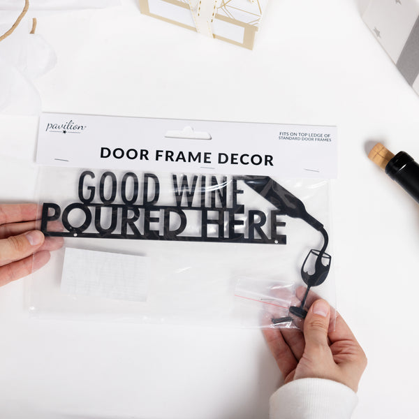 Pavilion Gift Company Good Wine Metal Door Topper