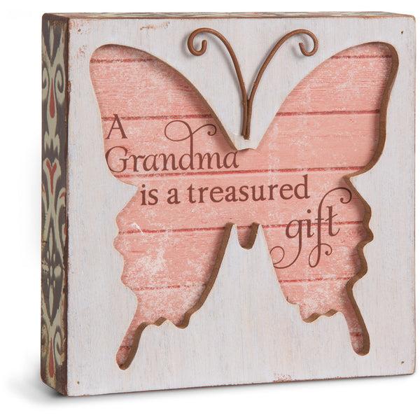 pavilion gift company Grandma 4.5" Butterfly Plaque