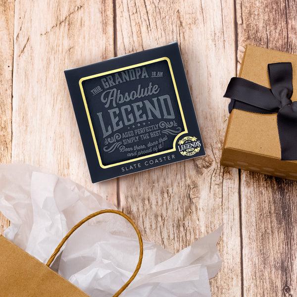 Pavilion Gift Company Grandpa 4" Slate Coaster