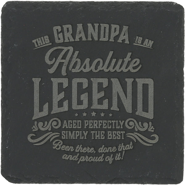 pavilion gift company Grandpa 4" Slate Coaster