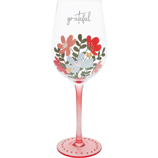 pavilion gift company Grateful 16 oz Wine Glass