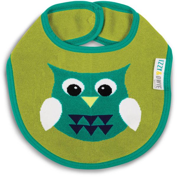 pavilion gift company Green and Aqua Owl Baby Bib