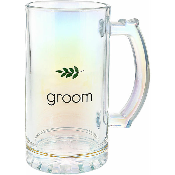 pavilion gift company Groom 16 oz Glass Stein