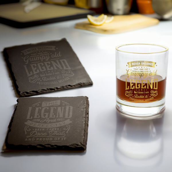 Pavilion Gift Company Grumpy 4" Slate Coaster