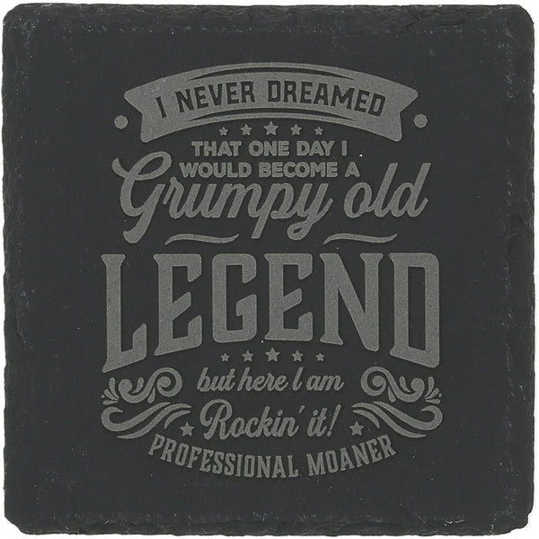 pavilion gift company Grumpy 4" Slate Coaster