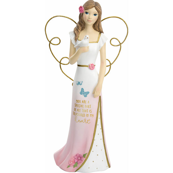 pavilion gift company Heart 7.5" Angel Holding Bird