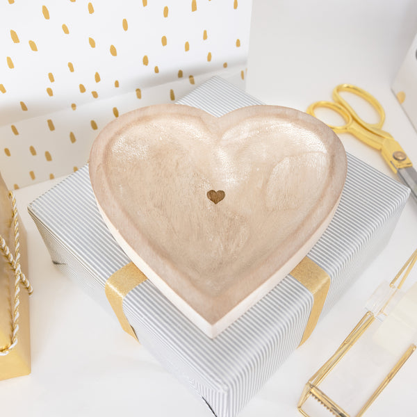 Pavilion Gift Company Heart 7" Wood Dish