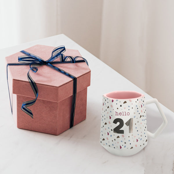 Pavilion Gift Company Hello 21 17 Oz Geometric Cup