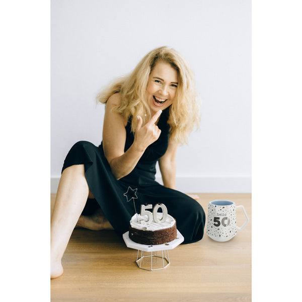 Pavilion Gift Company Hello 50 17 Oz Geometric Cup