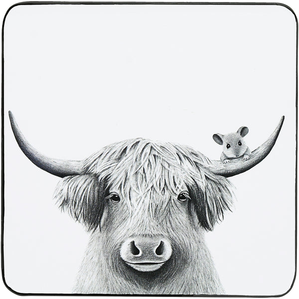 pavilion gift company Highland Cow 4.25" Coaster