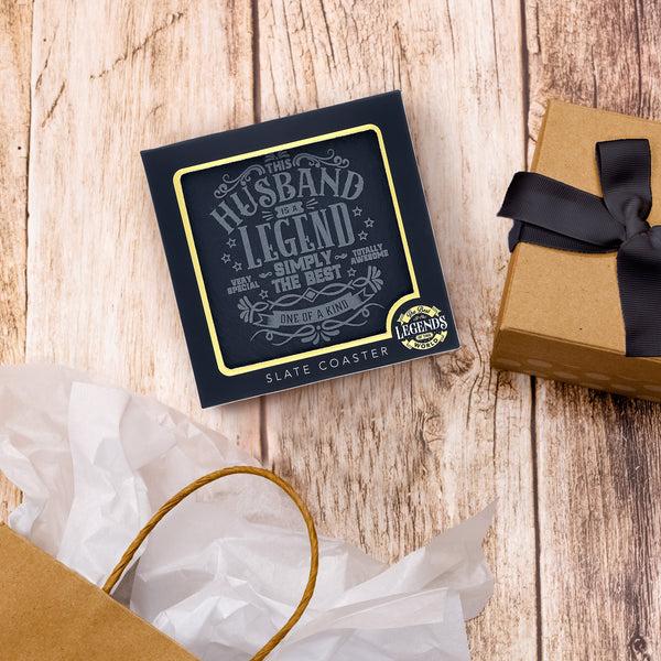 Pavilion Gift Company Husband 4" Slate Coaster