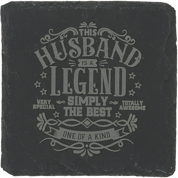 pavilion gift company Husband 4" Slate Coaster