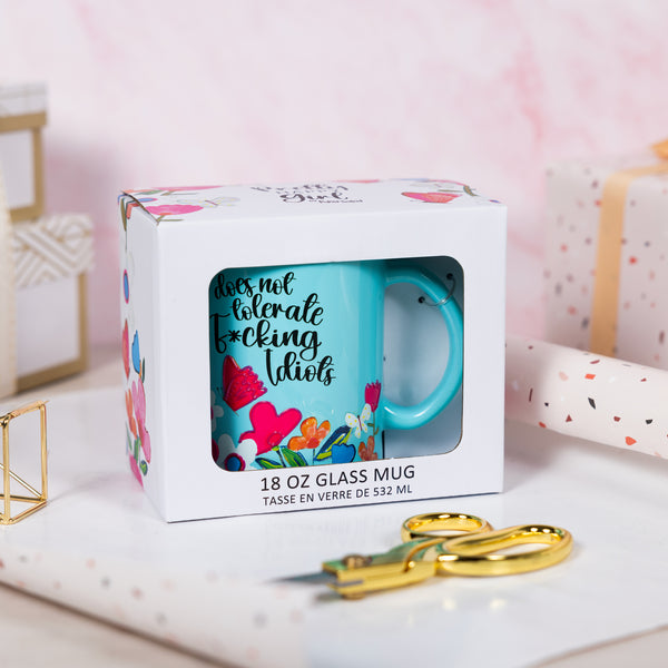 Pavilion Gift Company Idiots 18 Oz Glass Mug