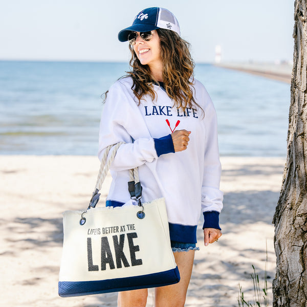Pavilion Gift Company Lake 21" X 12" Canvas Tote