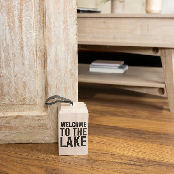 Pavilion Gift Company Lake Wooden Door Stop