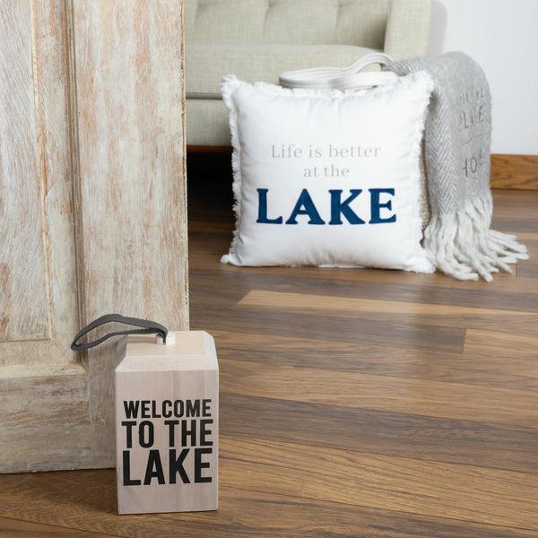 Pavilion Gift Company Lake Wooden Door Stop