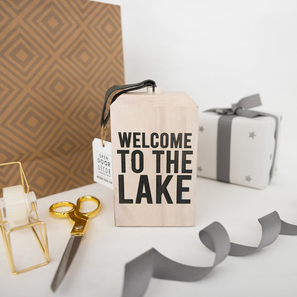 Pavilion Gift Company Lake Wooden Door Stop
