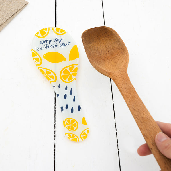 Pavilion Gift Company Lemons 9.25" Glass Spoon Rest