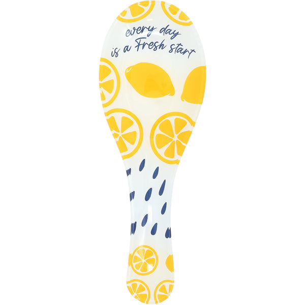 pavilion gift company Lemons 9.25" Glass Spoon Rest