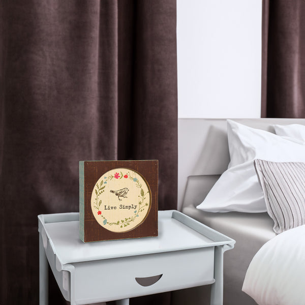 Pavilion Gift Company Live Simply 4.5" X 4.5" Plaque