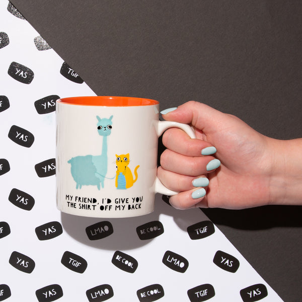 Pavilion Gift Company Llama & Cat 17 Oz Mug