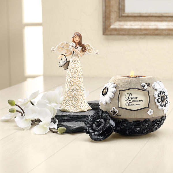 Pavilion Gift Company Love 5" Round Tealight Holder