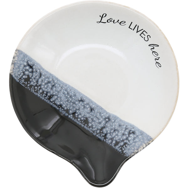pavilion gift company Love Lives Here 4" Spoon Rest