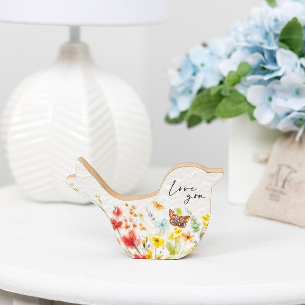 Pavilion Gift Company Love You 3" MDF Bird Plaque