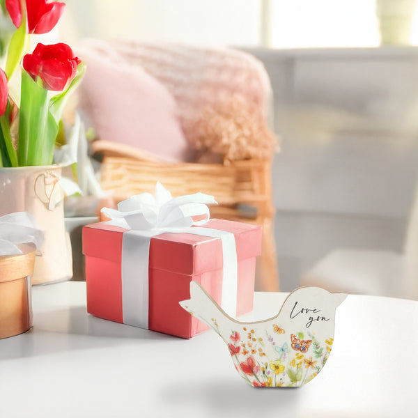 Pavilion Gift Company Love You 3" MDF Bird Plaque