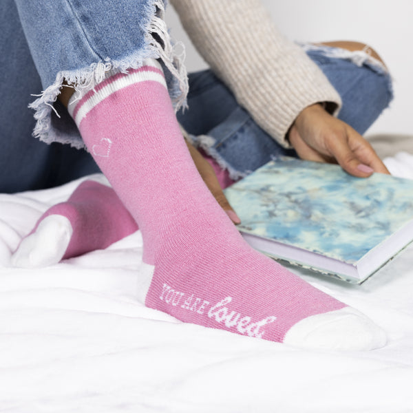 Pavilion Gift Company Loved Ladies Crew Socks