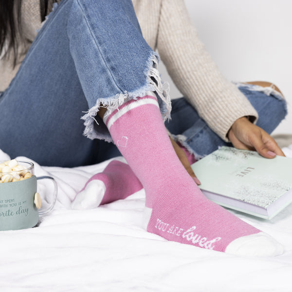 Pavilion Gift Company Loved Ladies Crew Socks