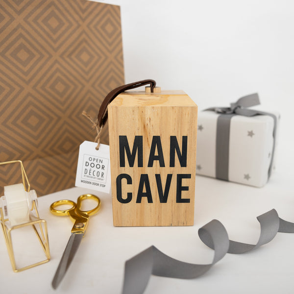 Pavilion Gift Company Man Cave Wooden Door Stop