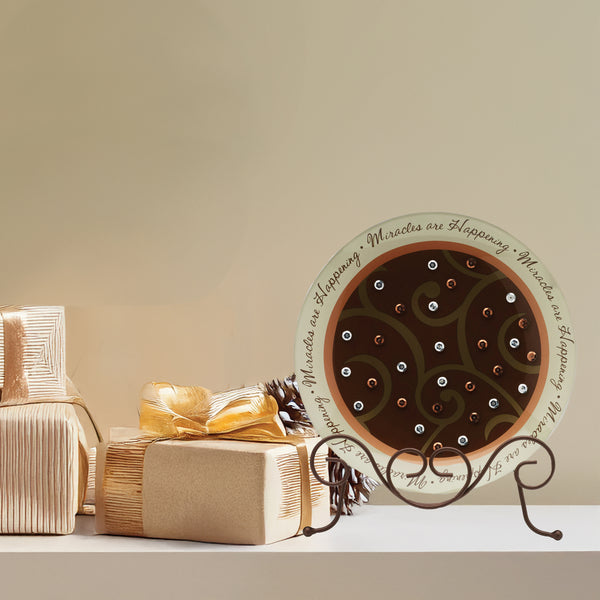 Pavilion Gift Company Miracles 8" Glass Round Plate